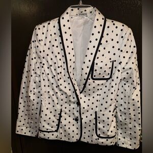 White w/ black polka dots blazer
